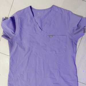 Figs Vivid Purple Scrub Top